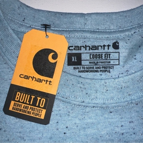 CARHARTT MEN'S LIGHT BLUE‎ LOOSE FIT HEAVYWEIGHT POCKET T-SHIRT SIZE XXL (V) - Picture 4 of 5